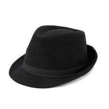 Mens Women Fedora Hat Jazz Felt Fedora Elegant Wool Felt Trilby Hat Cap