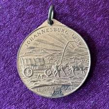 Vintage 1936 Johannesburg Empire Exhibition Gold Tone Medal (32mm Dia)