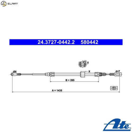 Cable pull parking brake - cable,