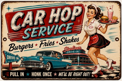 1950s car hop service - service, metal