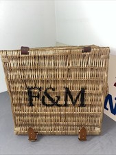 F&M Fortnum & Mason Square Basket / Wicker Hamper / Storage / Picnic Basket