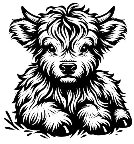 Baby highland cow decal vinyl - baby,