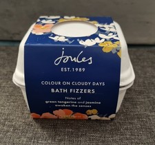 Joules 'Colour On Cloudy Days' Set of 4 Bath Fizzers in Egg Box Gift Set