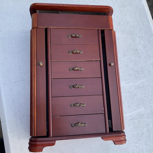 Wood jewelry box armoire - wood,