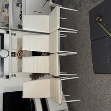 4x White Dining Chairs Collection Only
