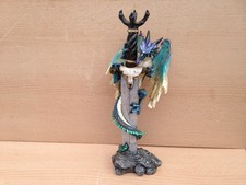 Mythical Dragon Goth Ornament Candle Holder Sword * SMALL CHIP * Made of Resin