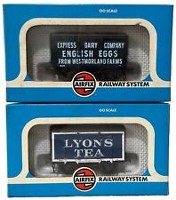 2x Vintage Airfix OO 54302-0 & 54301-7 12T Express Dairy & Lyons Tea Wagons