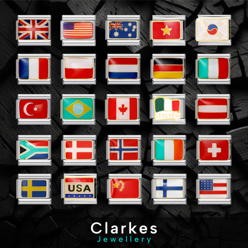 9mm country flag charms - 9mm,