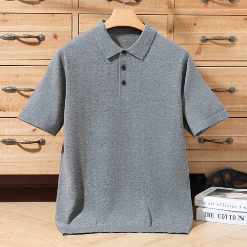 Men merino knit polo - knit, shirt