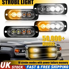 4X 4 LED Strobe Light Bar Car Truck Flashing Warning Hazard Beacon Amber White