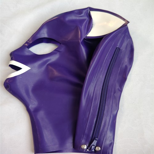 Purple latex hood rubber mask - hood,