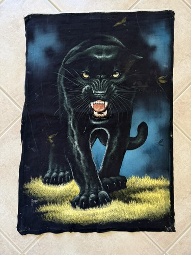 Vintage black panther - panther, velvet