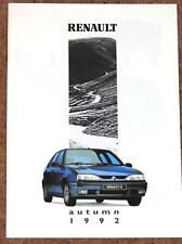 1992 RENAULT RANGE Brochure - A610, R19 16V & Cabrio, Clio 16V, R21 Turbo, R5
