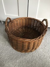 LARGE Vintage Cane Wicker Basket with Handles Toys Storage Hamper Gifts Storage