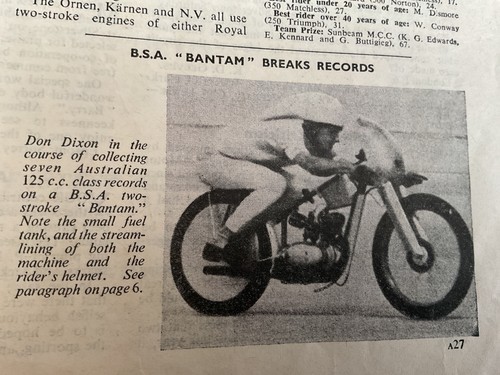 Australian bsa bantam - bsa, records