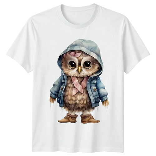 Cute owl denim - owl, in