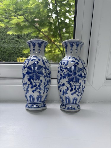 Pair antique blue white - antique,