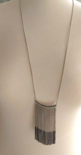 Jaeger fringed necklace - fringed,