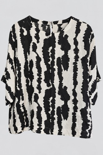 Black white abstract print - black,