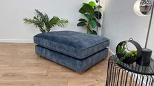 Sofology Emperor Designer Footstool in Velvet navy