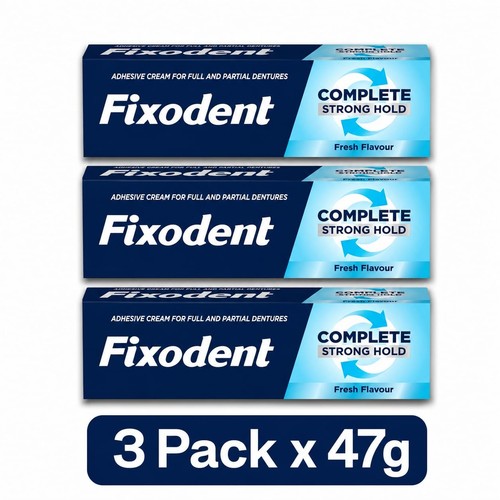 Fixodent denture adhesive - 3x,
