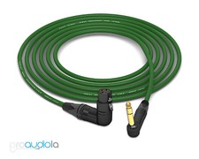 Mogami 2534 Quad Cable | Neutrik Gold 90º TRS to 90º XLR-F | Green 40 Feet 40'