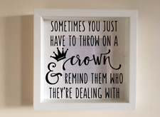 Box Frame Vinyl Decal Sticker Wall art Quote Some times you just have to throw