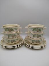 6 x Vintage Steelite England Soup Bowl & Saucer Pink Flowers Leaves VGC