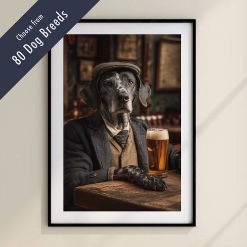 Funny dog drinking beer the - drinking, at