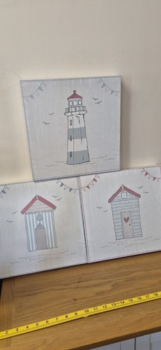 Beach hut wall hanging canvas - beach,