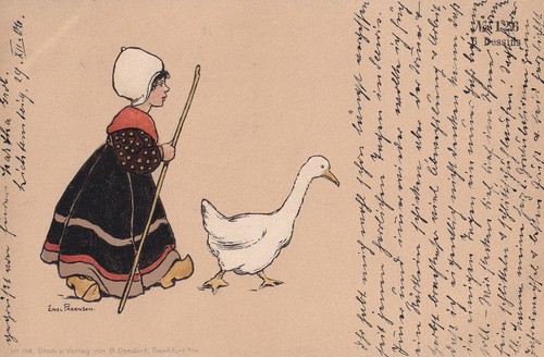Artist postcard dutch girl - postcard,