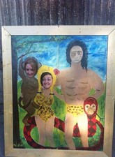 WEDDING PHOTO,  NAIVE ART, FAIRGROUND, END OF PIER, FUNFAIR PEEP BOARD