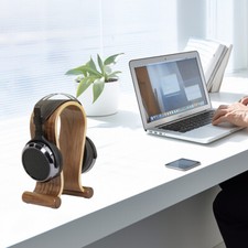 Walnut Wood Headphone Stand U-Shaped Headset Holder Hanger for Desk Display