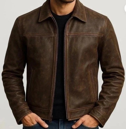 Men real motorcycle brown - real,
