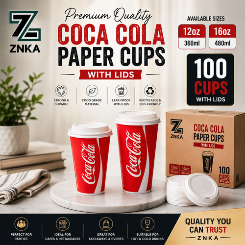 100 Coca Cola Paper Cups with