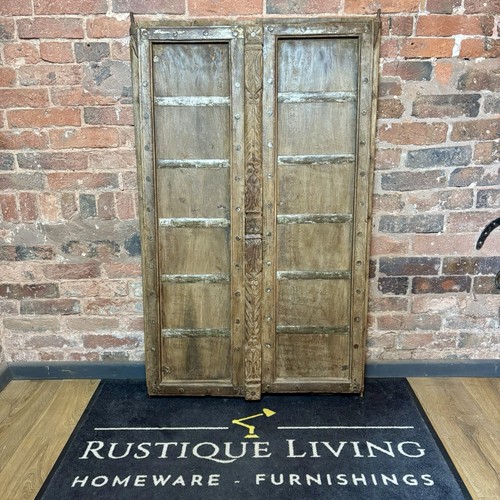 Pair vintage wooden door - wooden,