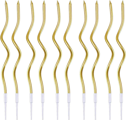 Birthday cake candles - candles, gold