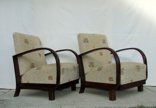Pair art deco armchairs - of,