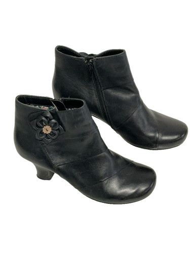 Hotter black leather ankle - leather,