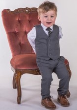 Boys grey waistcoat - waistcoat, suit,