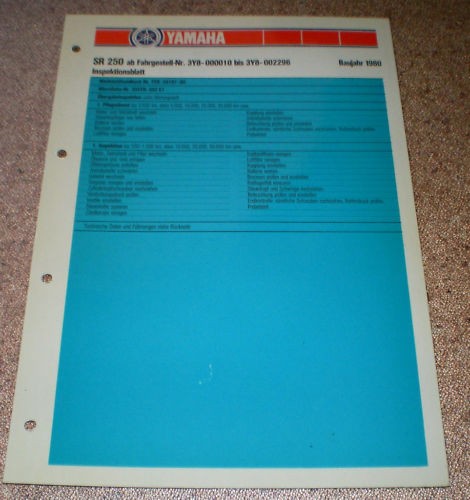 Inspection sheet yamaha - inspection,