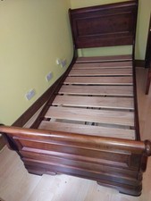 Willis & Gambier Single Sleigh Bed Frame In Solid Mahogany 