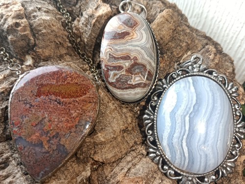 Collection agate pendants - collection, of
