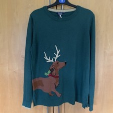 LADIES JOULES CHRISTMAS FESTIVE DASCHUND JUMPER SIZE 14 WORN THREE TIMES £55
