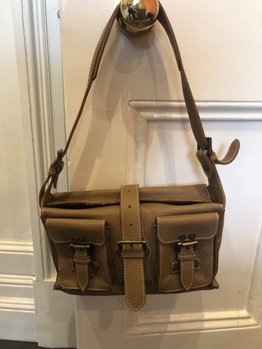 Light brown leather handbag - leather,