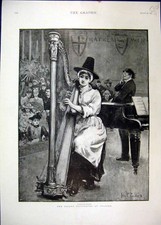 Original Old Antique Print