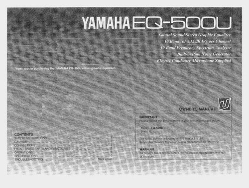 Yamaha 500 stereo graphic - eq-500,