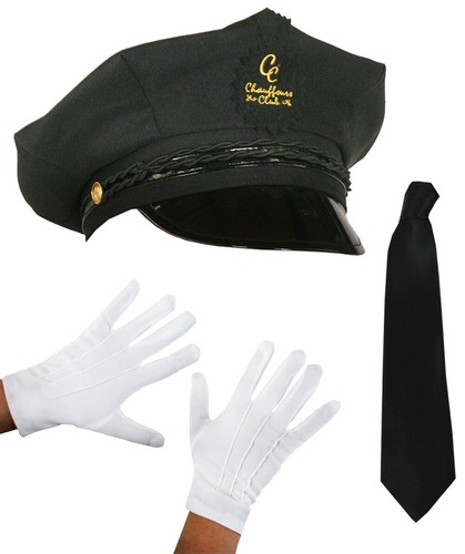 Mens chauffeur cap - gloves, and