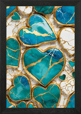 Kintsugi Hearts Framed Wall