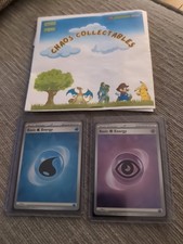 Pokémon TCG Prismatic Evolution Shiny Energy Card Bundle Blue 011 And Purple 013